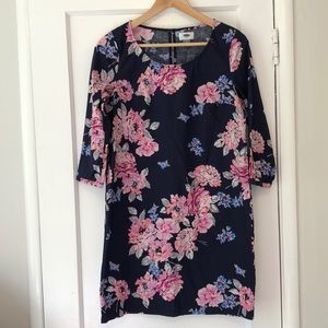 Navy blue floral dress